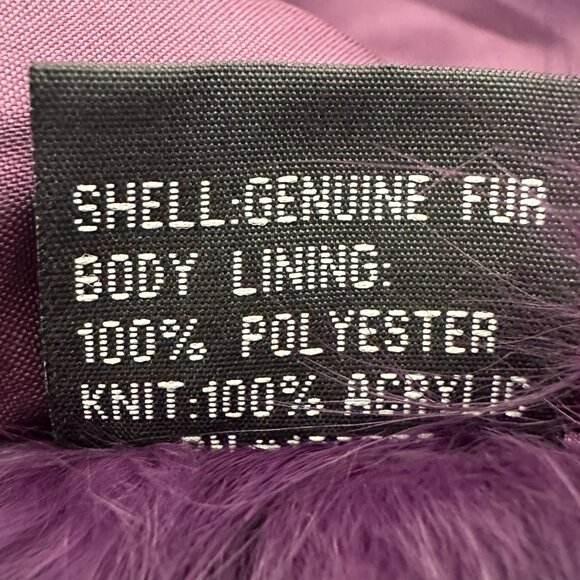 RARE NWT Purple Dyed Genuine Rabbit Fur Jacket Size M Che-Bella Vintage Y2K NOS - Picture 9 of 13